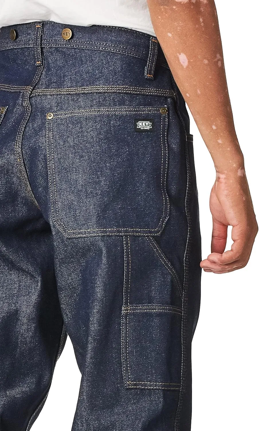 Key Apparel Men's Relaxed Fit Double Front Denim Logger Dungarees