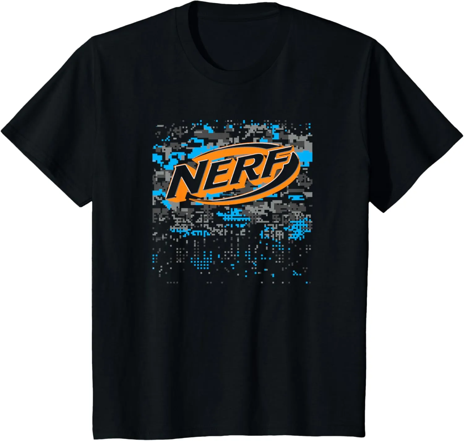 Kids Nerf Neon Graphic Retro Pixel Logo T-Shirt