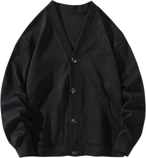 Knit Cardigan Sweaters for Men V Neck Sweater Button Down Cardigans Open Front Cardigan Casual Fall Sweaters