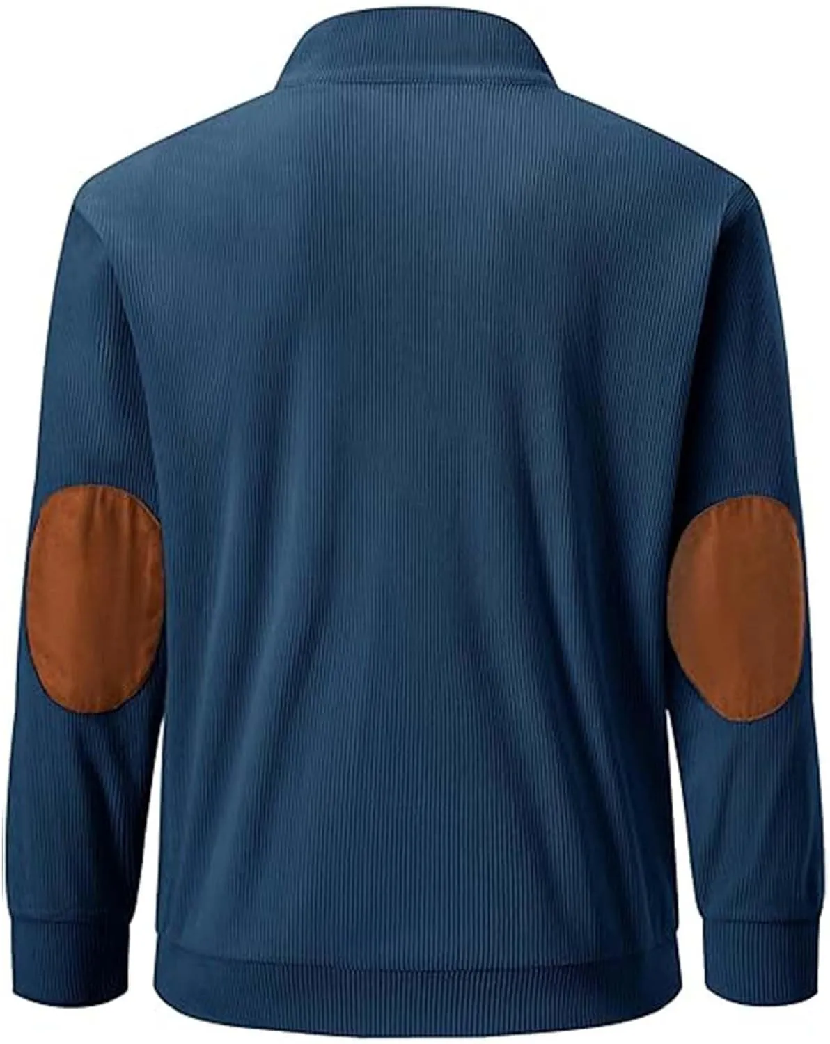 LCMTWX Men's Corduroy Long-Sleeved Sweatshirt Sleeve Half Zipper Warm Sleeve Patch Long Sleeve Sweatshirt Top Pullover Mens