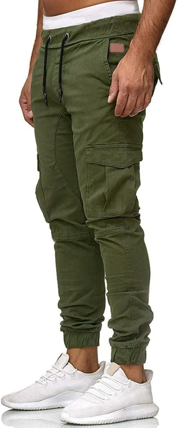 LCMTWX Mens Hiking Pants Elastic Casual Sport Joggings Solid Sweatpants Pockets Men's Casual Pants Men Joggers Mens Joggers