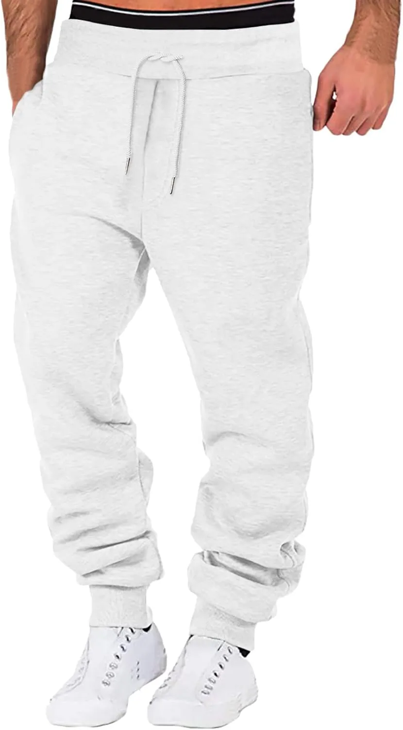LCMTWX Mens Hiking Pants Elastic Casual Sport Joggings Solid Sweatpants Pockets Men's Casual Pants Men Joggers Mens Joggers