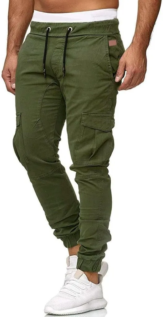 LCMTWX Mens Hiking Pants Elastic Casual Sport Joggings Solid Sweatpants Pockets Men's Casual Pants Men Joggers Mens Joggers