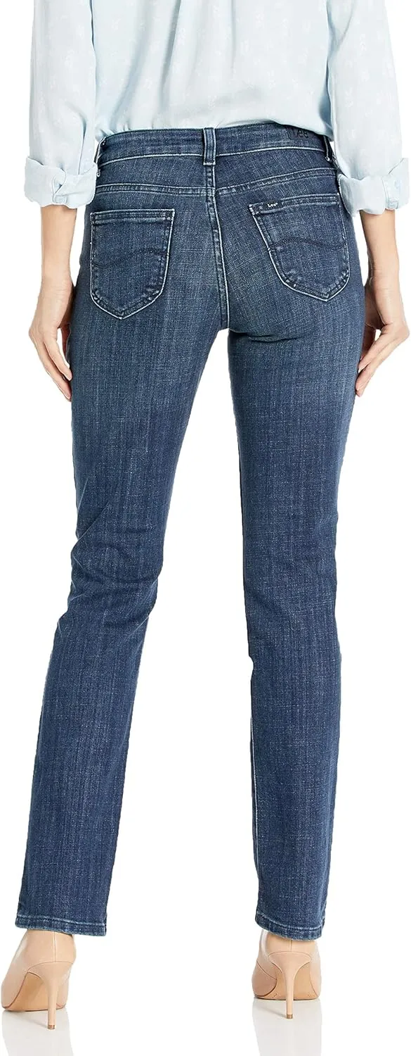 Lee Womens Instantly Slims Classic Relaxed Fit Monroe Straight Leg Jean