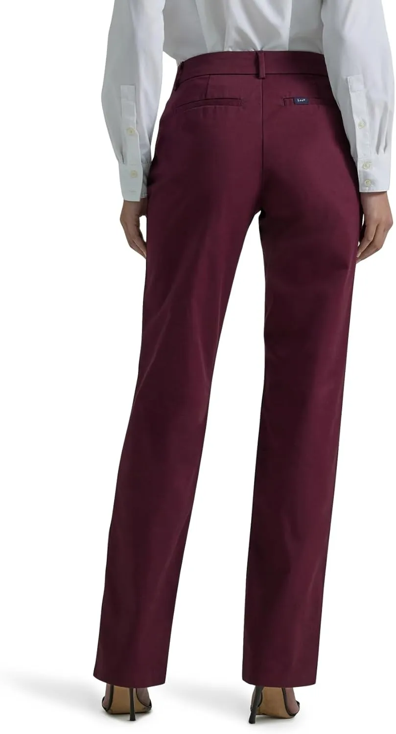 Lee Women's Petite Wrinkle Free Relaxed Fit Straight Leg Pant