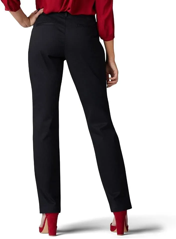 Lee Women's Petite Wrinkle Free Relaxed Fit Straight Leg Pant