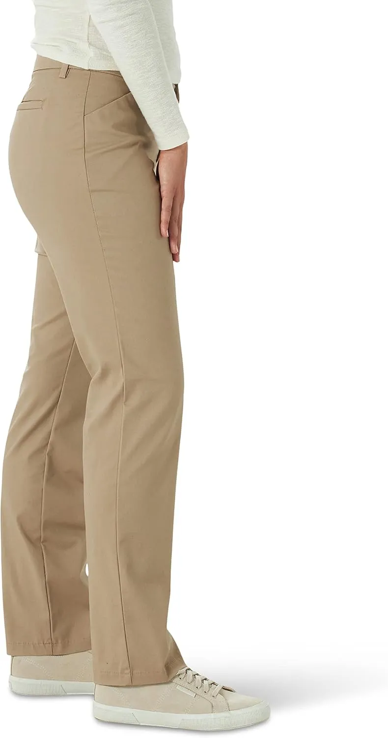 Lee Women's Petite Wrinkle Free Relaxed Fit Straight Leg Pant