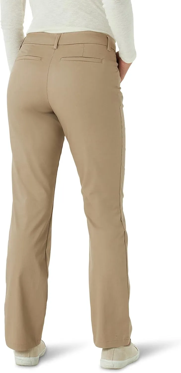 Lee Women's Petite Wrinkle Free Relaxed Fit Straight Leg Pant