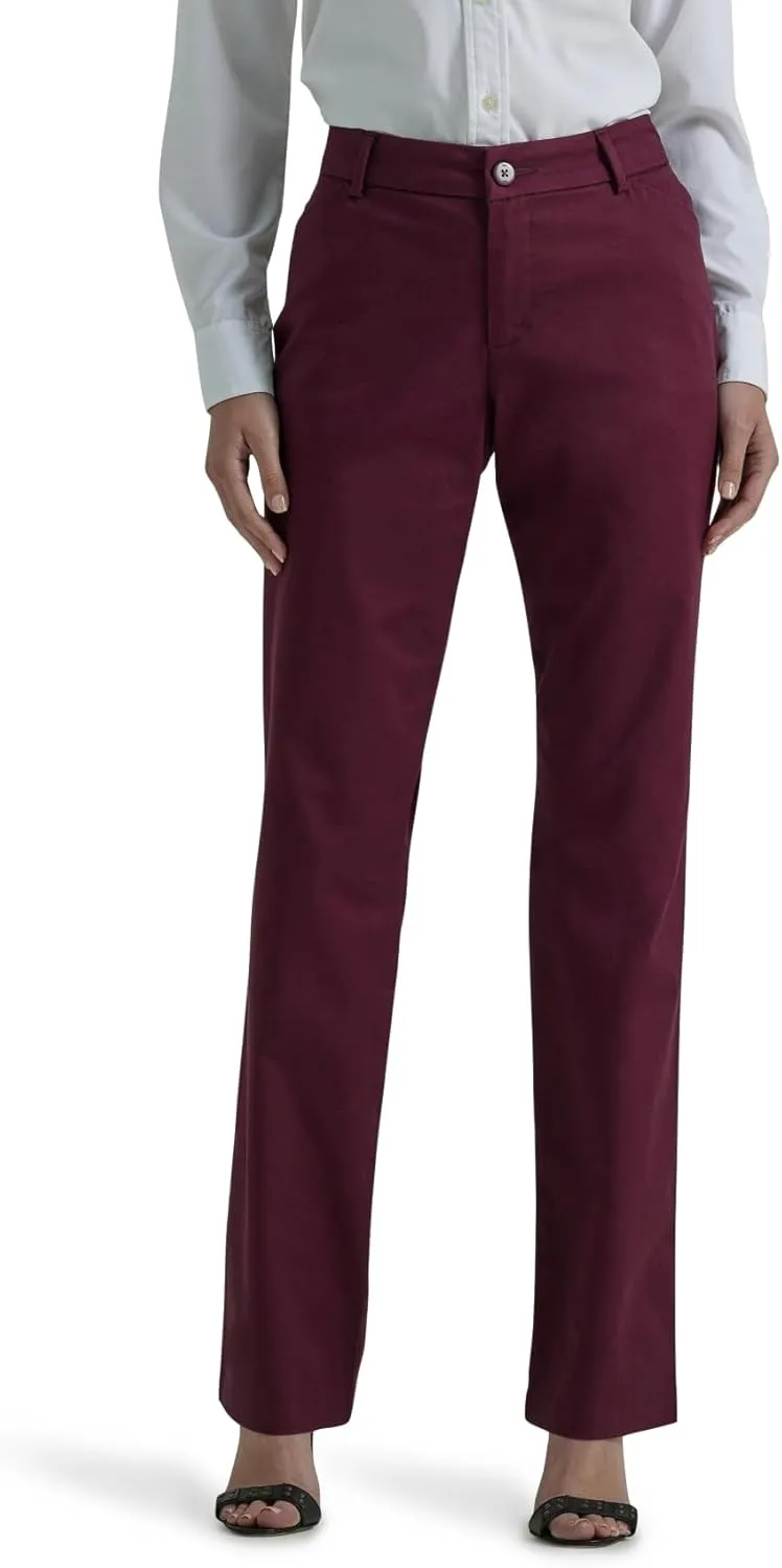 Lee Women's Petite Wrinkle Free Relaxed Fit Straight Leg Pant
