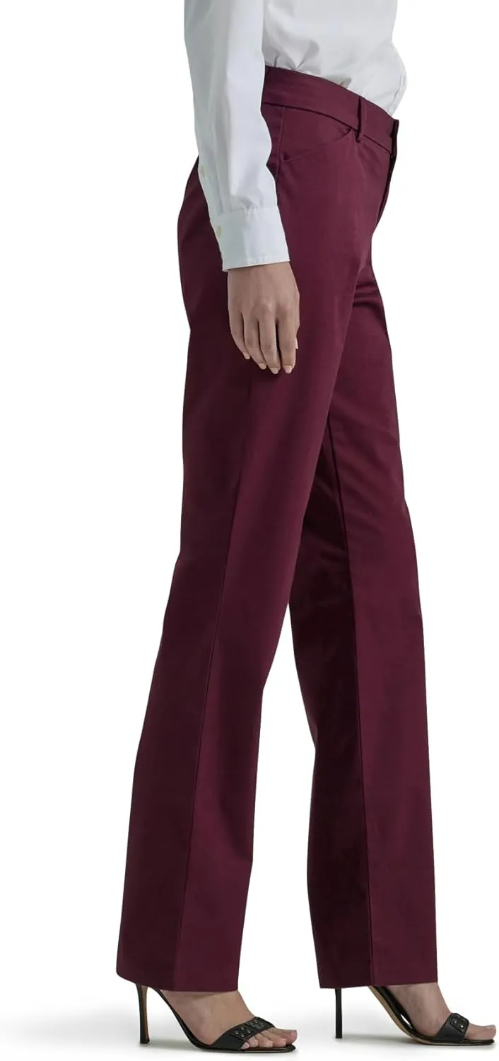 Lee Women's Petite Wrinkle Free Relaxed Fit Straight Leg Pant