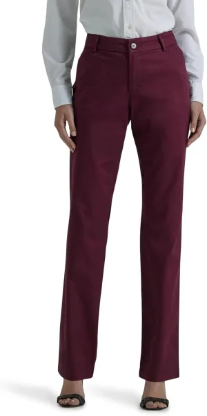 Lee Women's Petite Wrinkle Free Relaxed Fit Straight Leg Pant