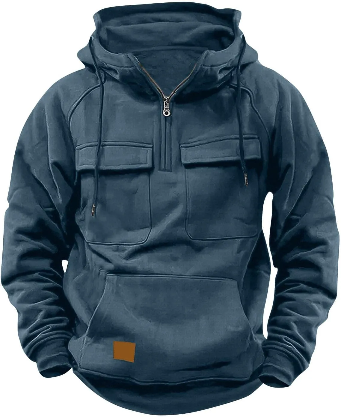 Lmdudan Mens Outdoor Jacket Tactical Top Hoodie Sweatshirt Quarter Zip Up Pullover Workout Sports Winter Jackets with Pockets