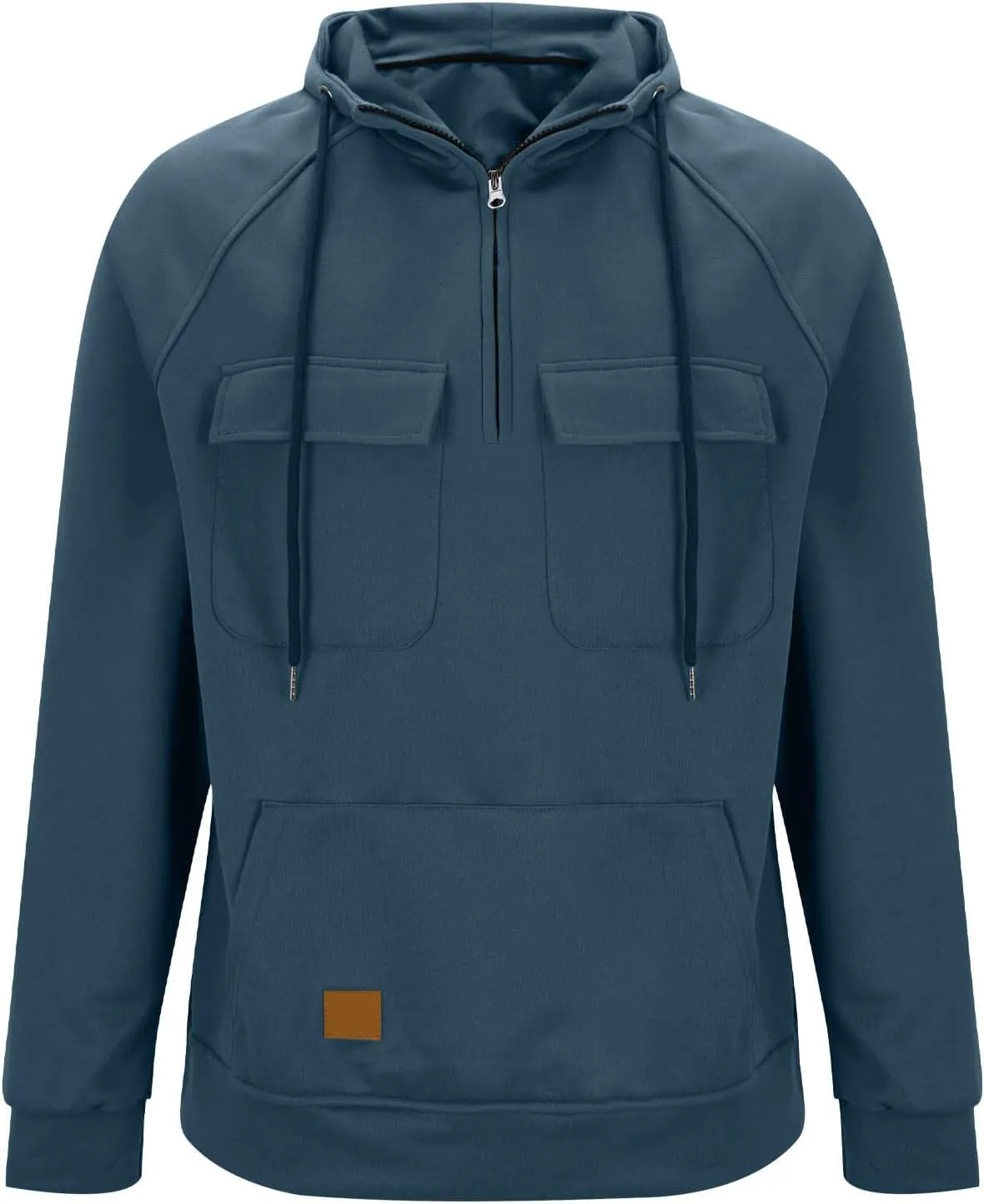 Lmdudan Mens Outdoor Jacket Tactical Top Hoodie Sweatshirt Quarter Zip Up Pullover Workout Sports Winter Jackets with Pockets