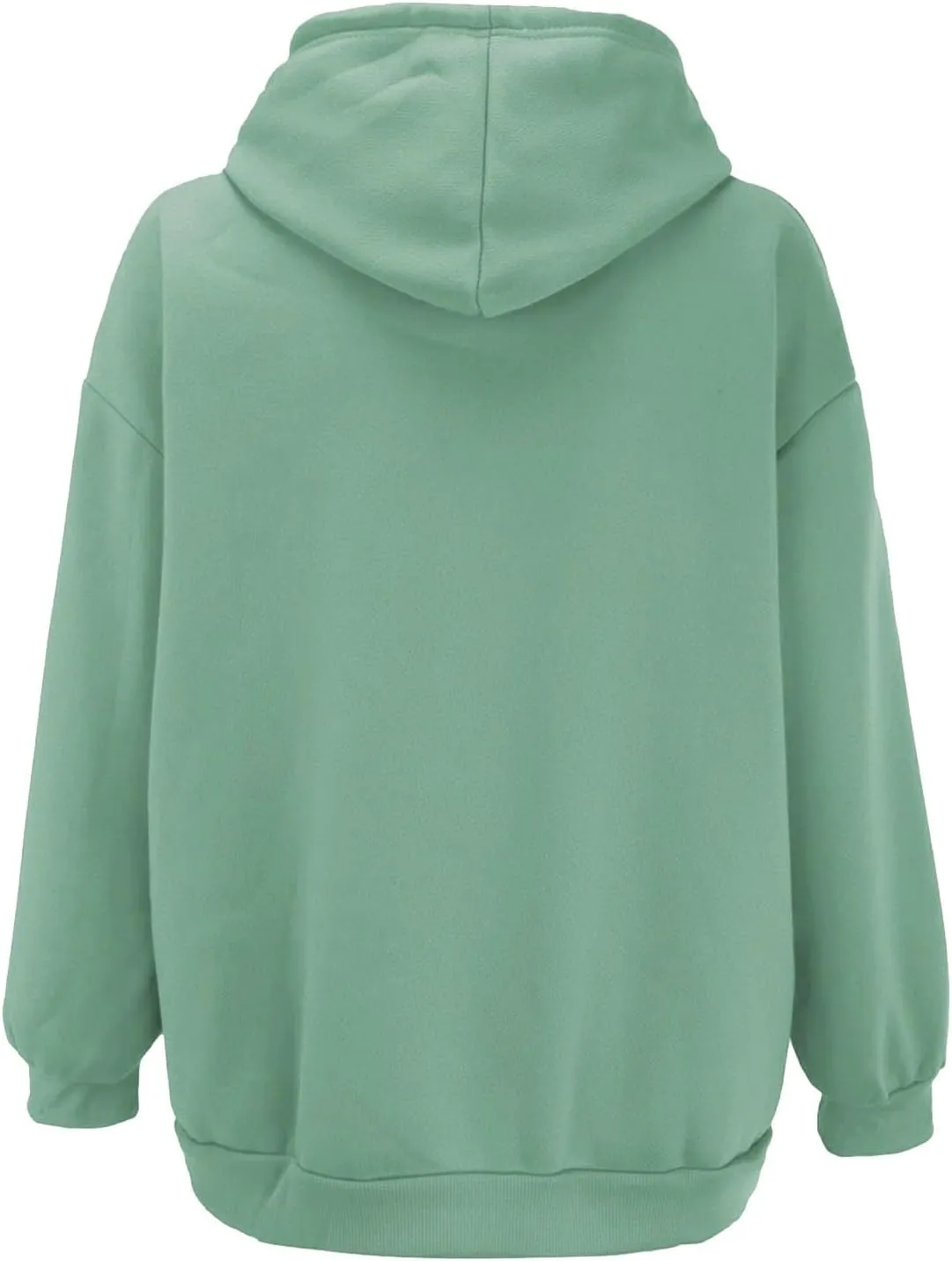 Loose Hoodie for Women Oversized Casual Full Zip Up Open Front Drawstring Hooded Solid Color Coat Fall Commute Hoodie