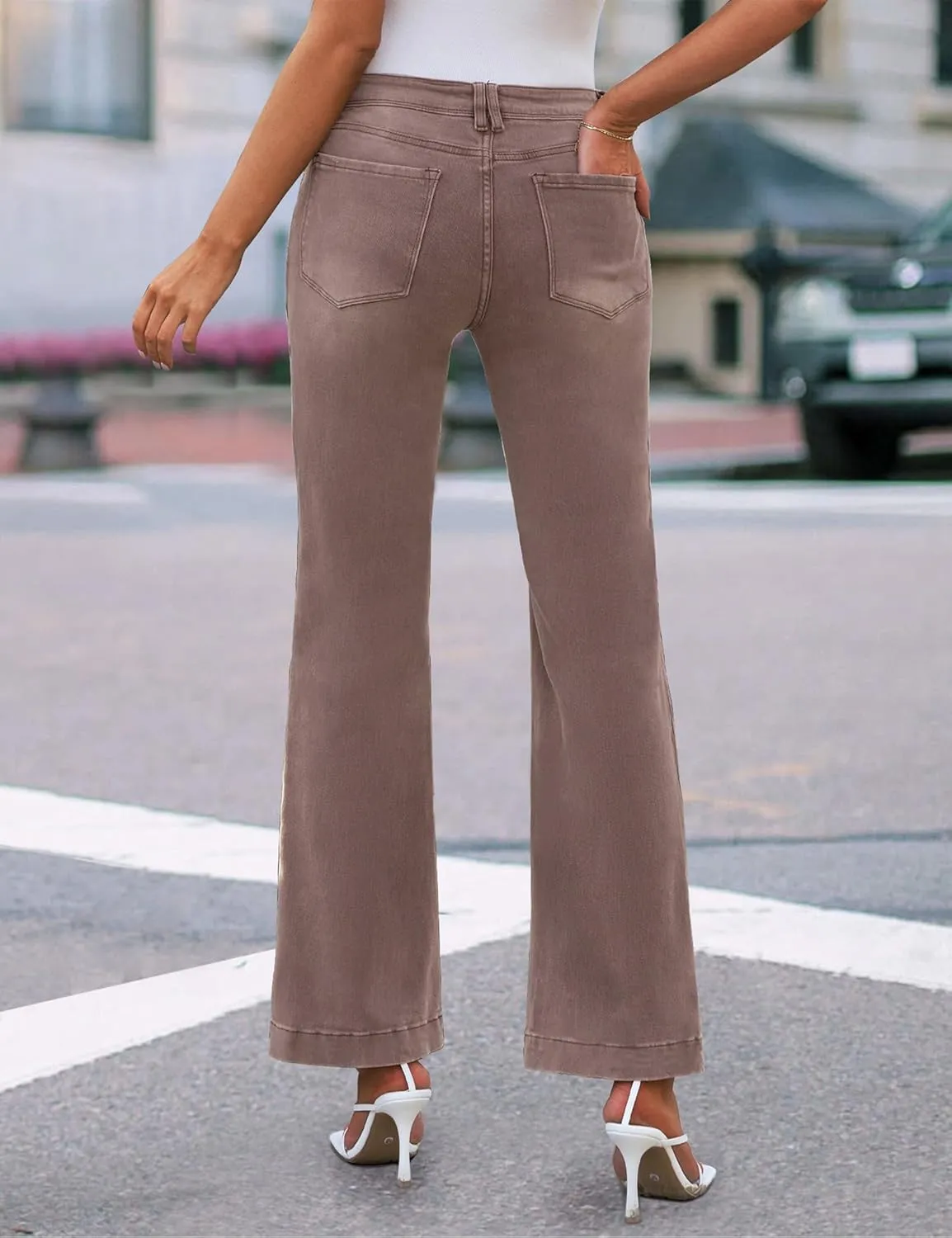 luvamia Wide Leg Jeans for Women High Waist Stretchy Classic Baggy Flare Jeans Denim Pants for Women