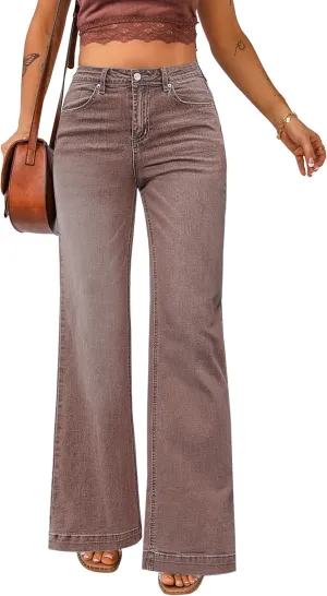 luvamia Wide Leg Jeans for Women High Waist Stretchy Classic Baggy Flare Jeans Denim Pants for Women