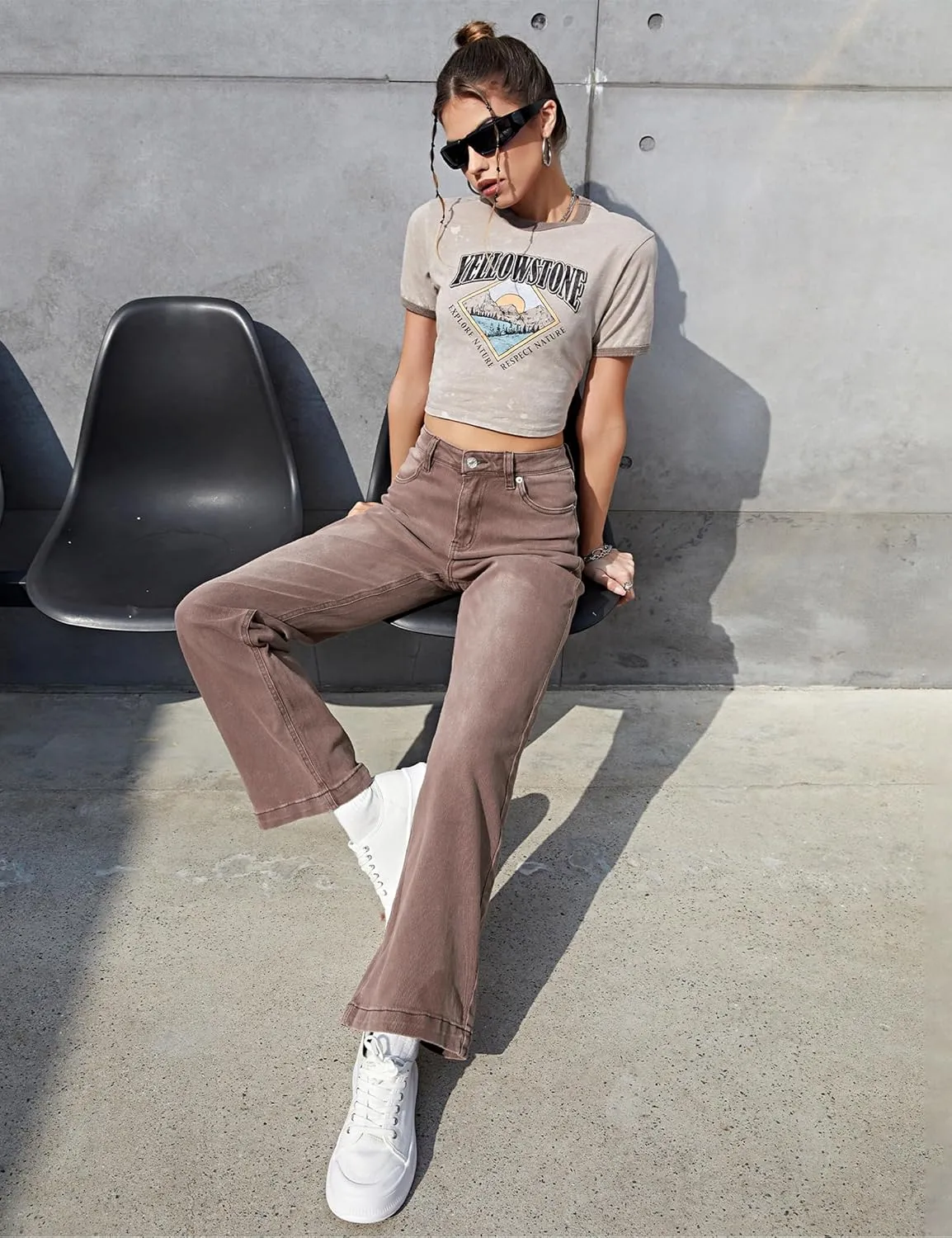 luvamia Wide Leg Jeans for Women High Waist Stretchy Classic Baggy Flare Jeans Denim Pants for Women