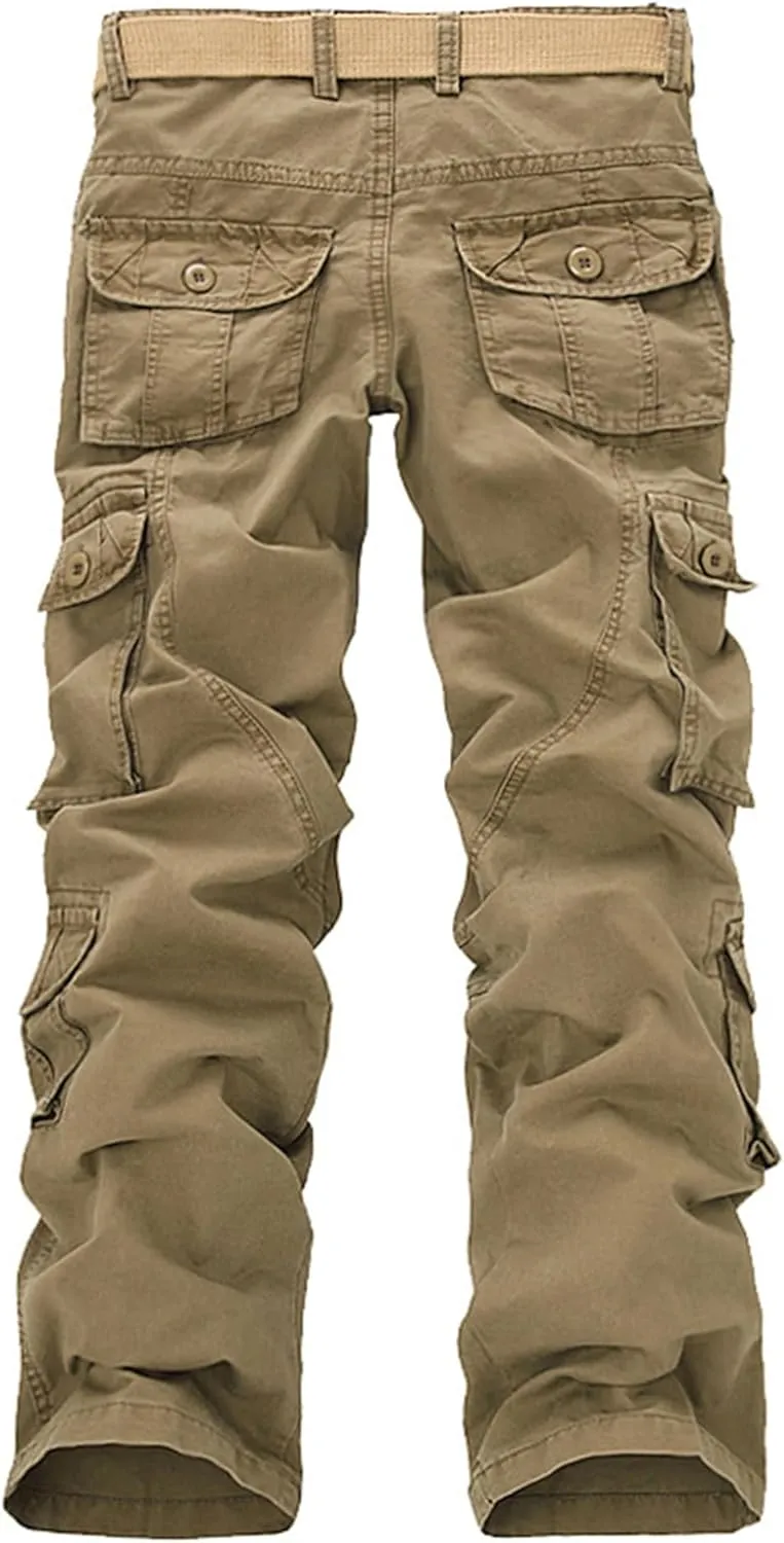 Maiyifu-GJ Men's Casual Military Cargo Pants Multi-Pockets Camouflage Cargo Long Trousers Lightweight Hiking Sweatpants