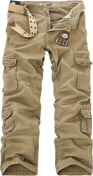 Maiyifu-GJ Men's Casual Military Cargo Pants Multi-Pockets Camouflage Cargo Long Trousers Lightweight Hiking Sweatpants