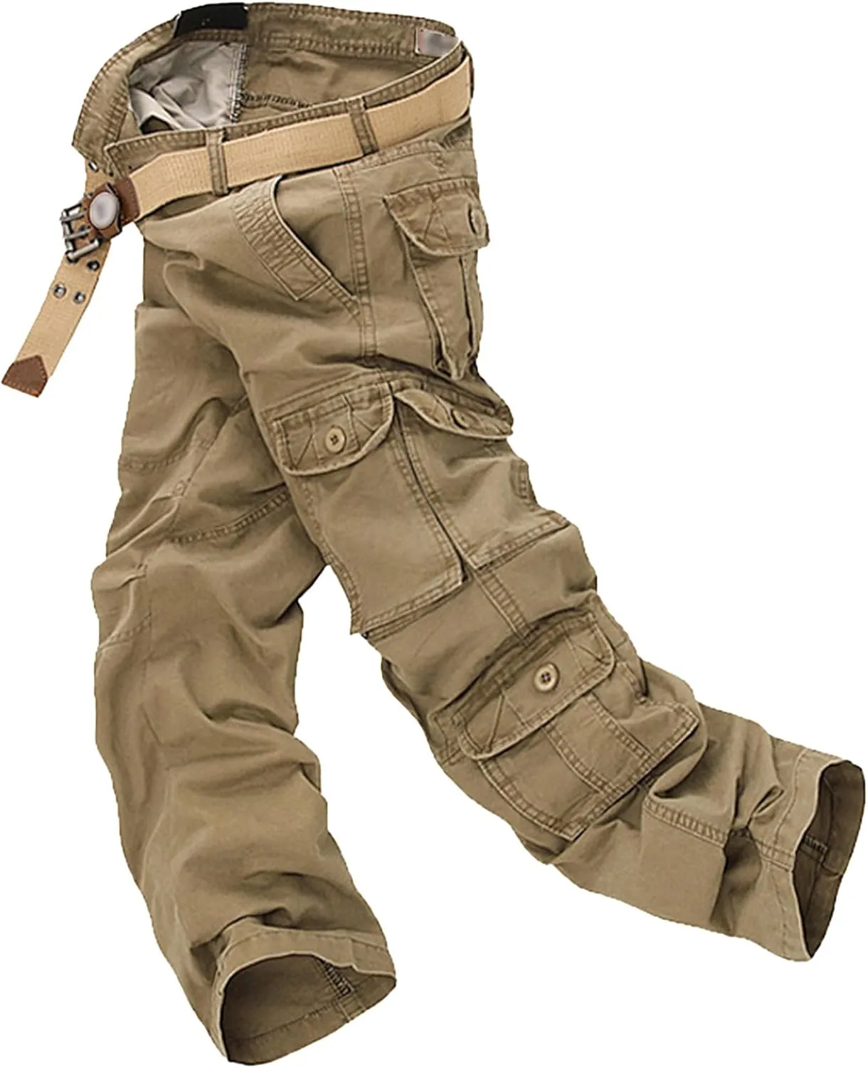 Maiyifu-GJ Men's Casual Military Cargo Pants Multi-Pockets Camouflage Cargo Long Trousers Lightweight Hiking Sweatpants