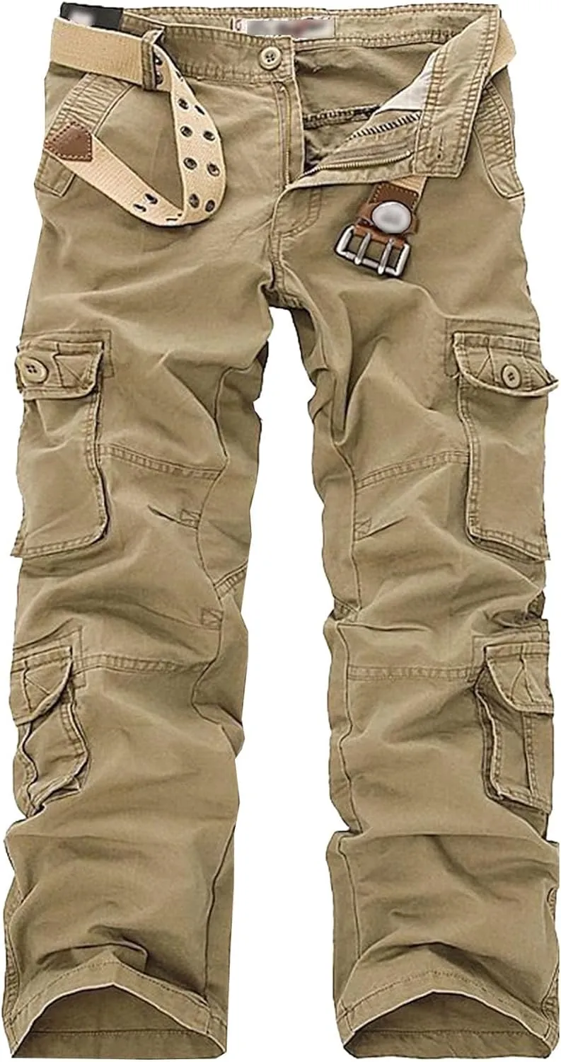 Maiyifu-GJ Men's Casual Military Cargo Pants Multi-Pockets Camouflage Cargo Long Trousers Lightweight Hiking Sweatpants