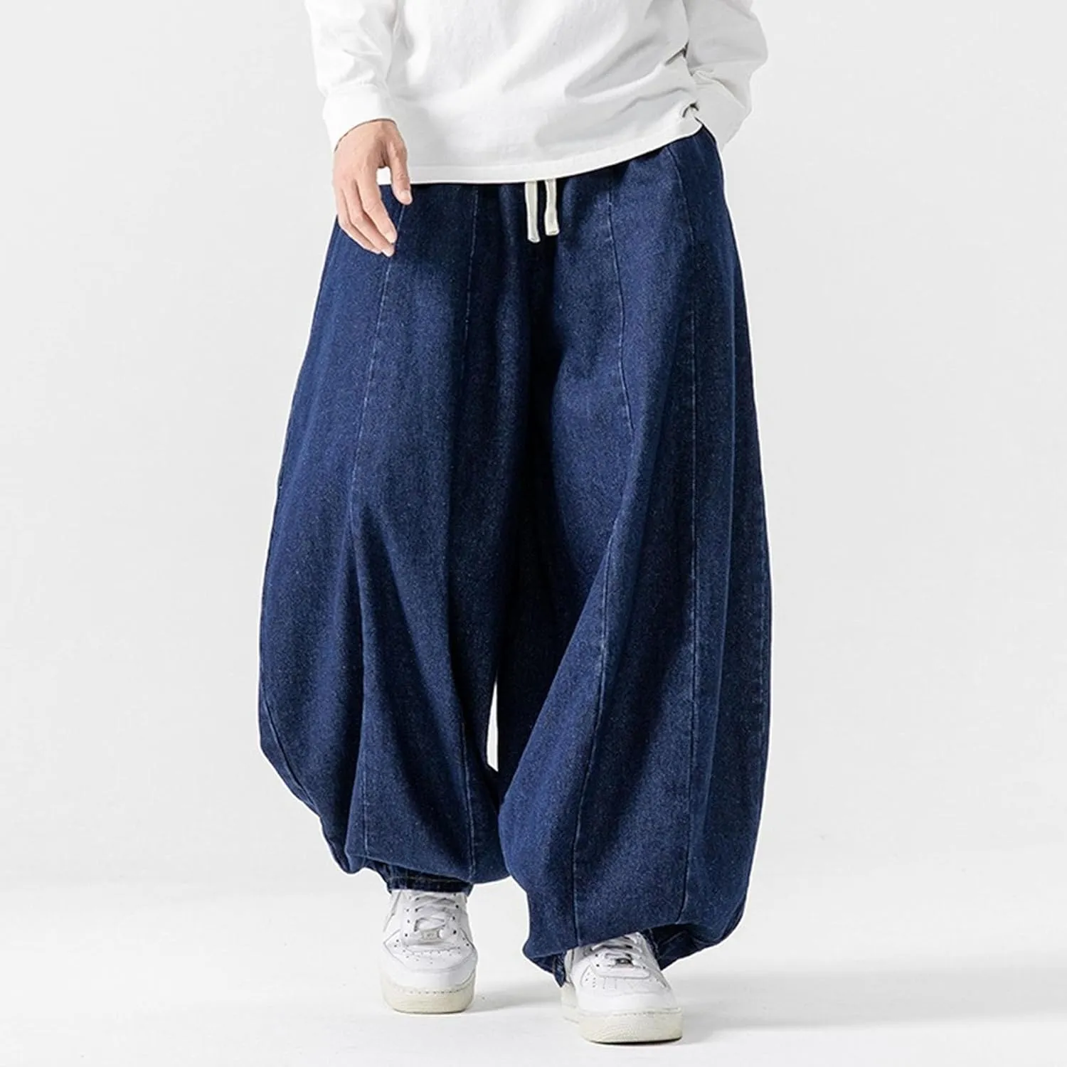 Maiyifu-GJ Men's Wide Leg Big Tall Jeans Straight Leg Fashion Denim Pants Relaxed Fit Hip Hop Casual Jean Trousers