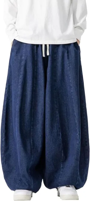 Maiyifu-GJ Men's Wide Leg Big Tall Jeans Straight Leg Fashion Denim Pants Relaxed Fit Hip Hop Casual Jean Trousers