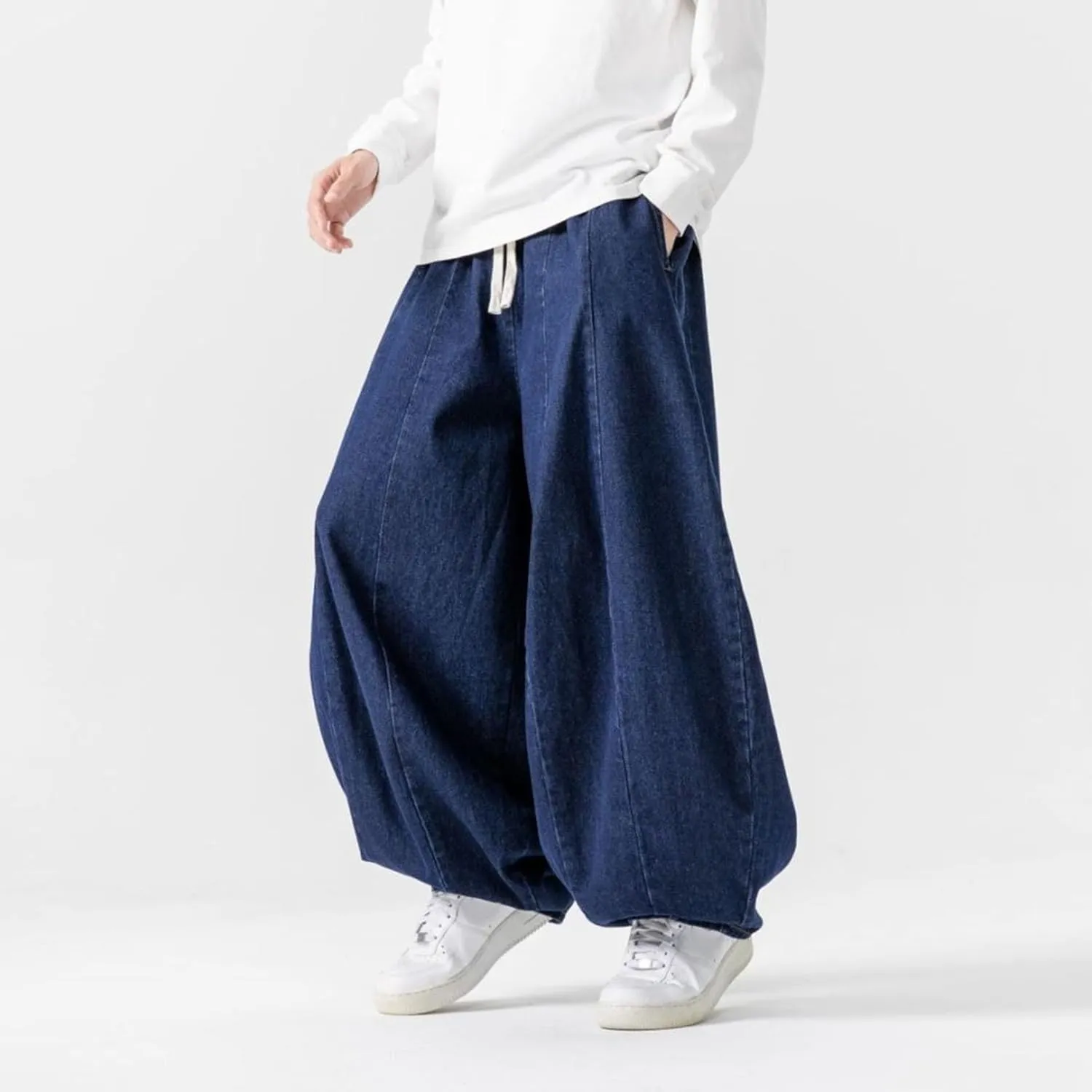 Maiyifu-GJ Men's Wide Leg Big Tall Jeans Straight Leg Fashion Denim Pants Relaxed Fit Hip Hop Casual Jean Trousers
