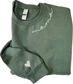 Mama Sweatshirts For Women Embroidered Mom Sweatshirt New Mom Gifts Mama Sweatshirt New Mom Gift Christmas 2023