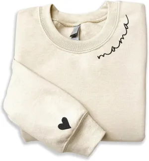 Mama Sweatshirts For Women Embroidered Mom Sweatshirt New Mom Gifts Mama Sweatshirt New Mom Gift Christmas 2023