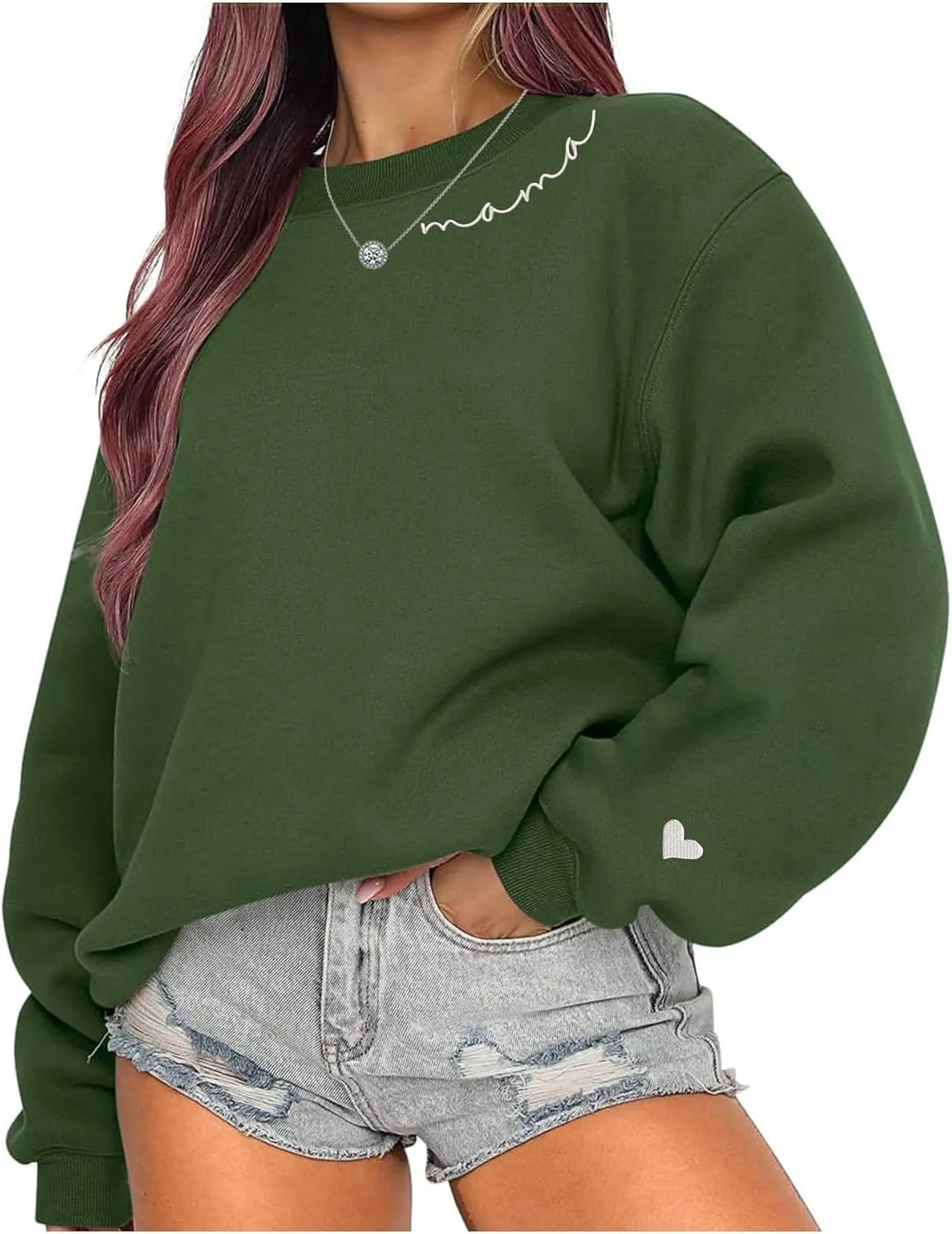 Mama Sweatshirts For Women Embroidered Mom Sweatshirt New Mom Gifts Mama Sweatshirt New Mom Gift Christmas 2023