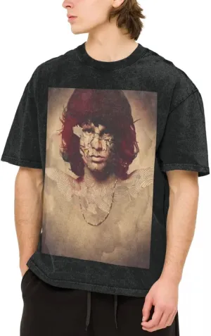 Man's Vintage Oversized Cotton T Shirt Round Neck T Shirts Top