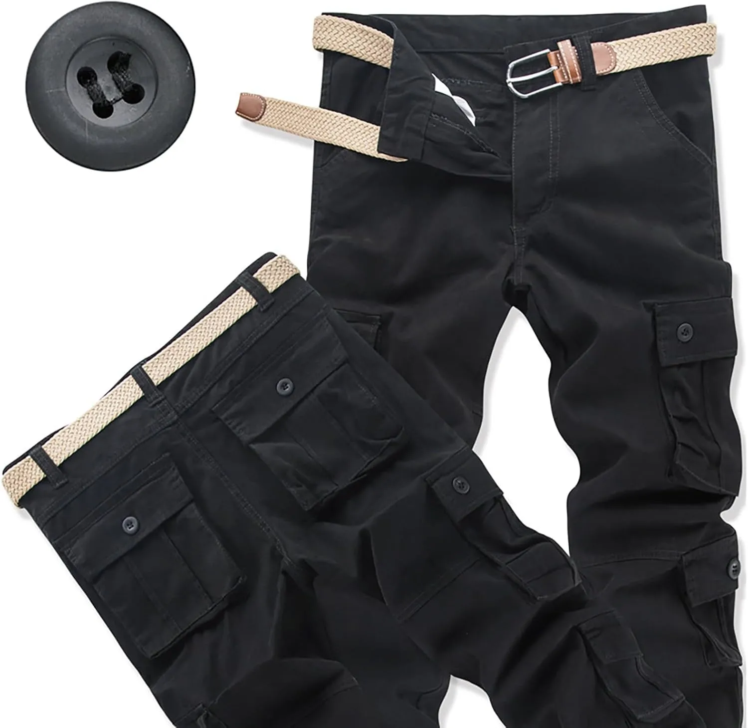 Men Cargo Pants Baggy Outdoor Waterproof Hiking Work Pants Stretch Multi Pockets Lightweight Classic Tactical Pants