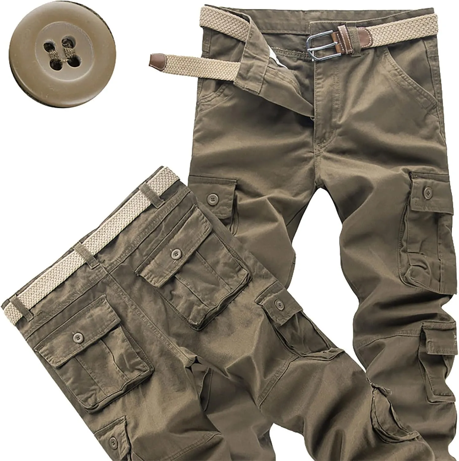 Men Cargo Pants Baggy Outdoor Waterproof Hiking Work Pants Stretch Multi Pockets Lightweight Classic Tactical Pants