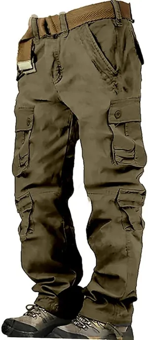 Men Cargo Pants Baggy Outdoor Waterproof Hiking Work Pants Stretch Multi Pockets Lightweight Classic Tactical Pants