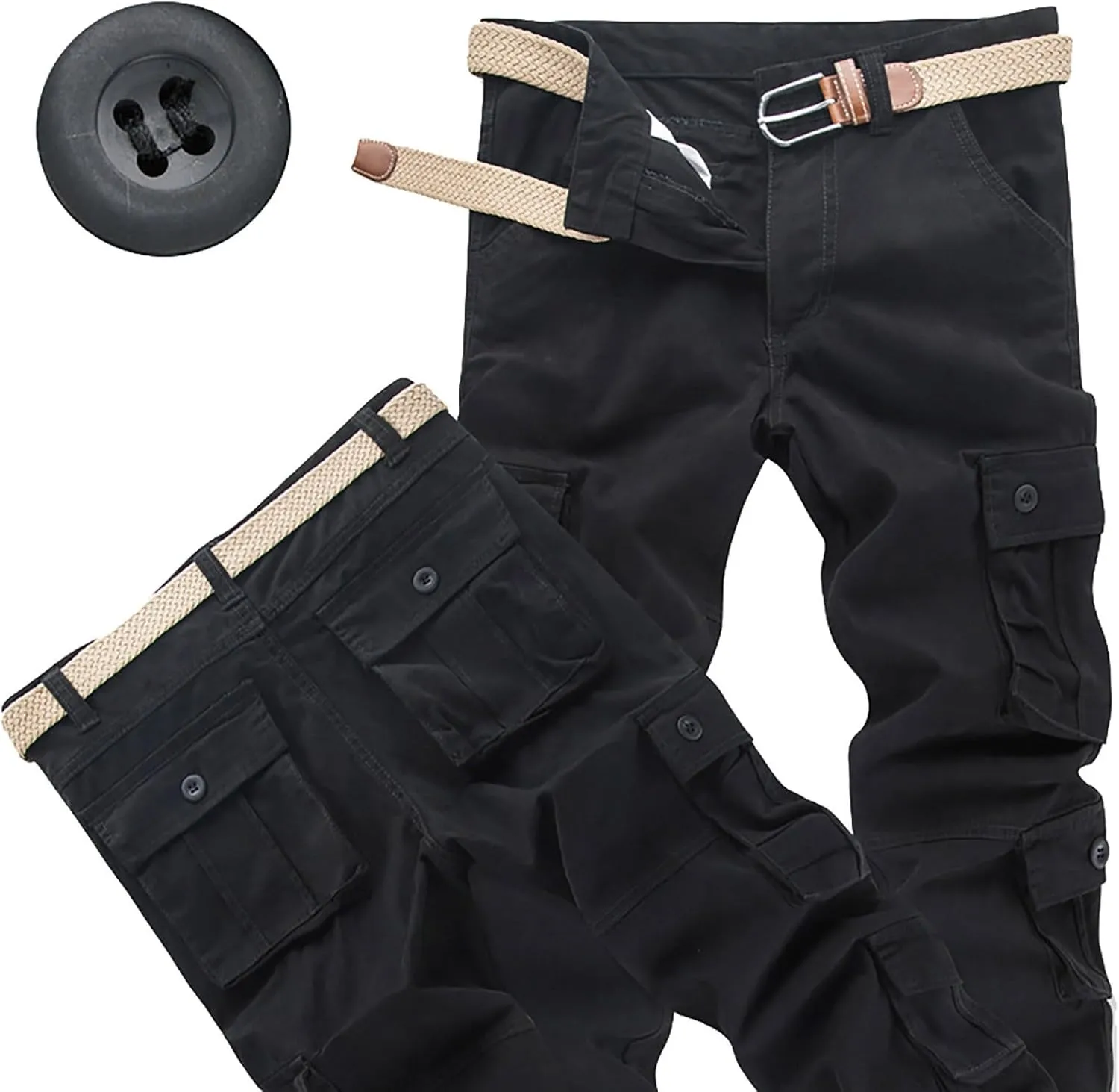 Men Cargo Pants Baggy Outdoor Waterproof Hiking Work Pants Stretch Multi Pockets Lightweight Classic Tactical Pants