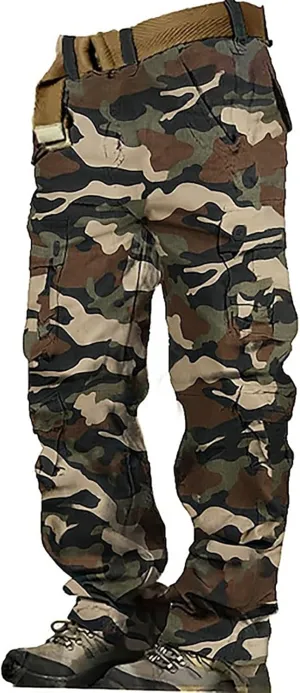 Men Cargo Pants Baggy Outdoor Waterproof Hiking Work Pants Stretch Multi Pockets Lightweight Classic Tactical Pants