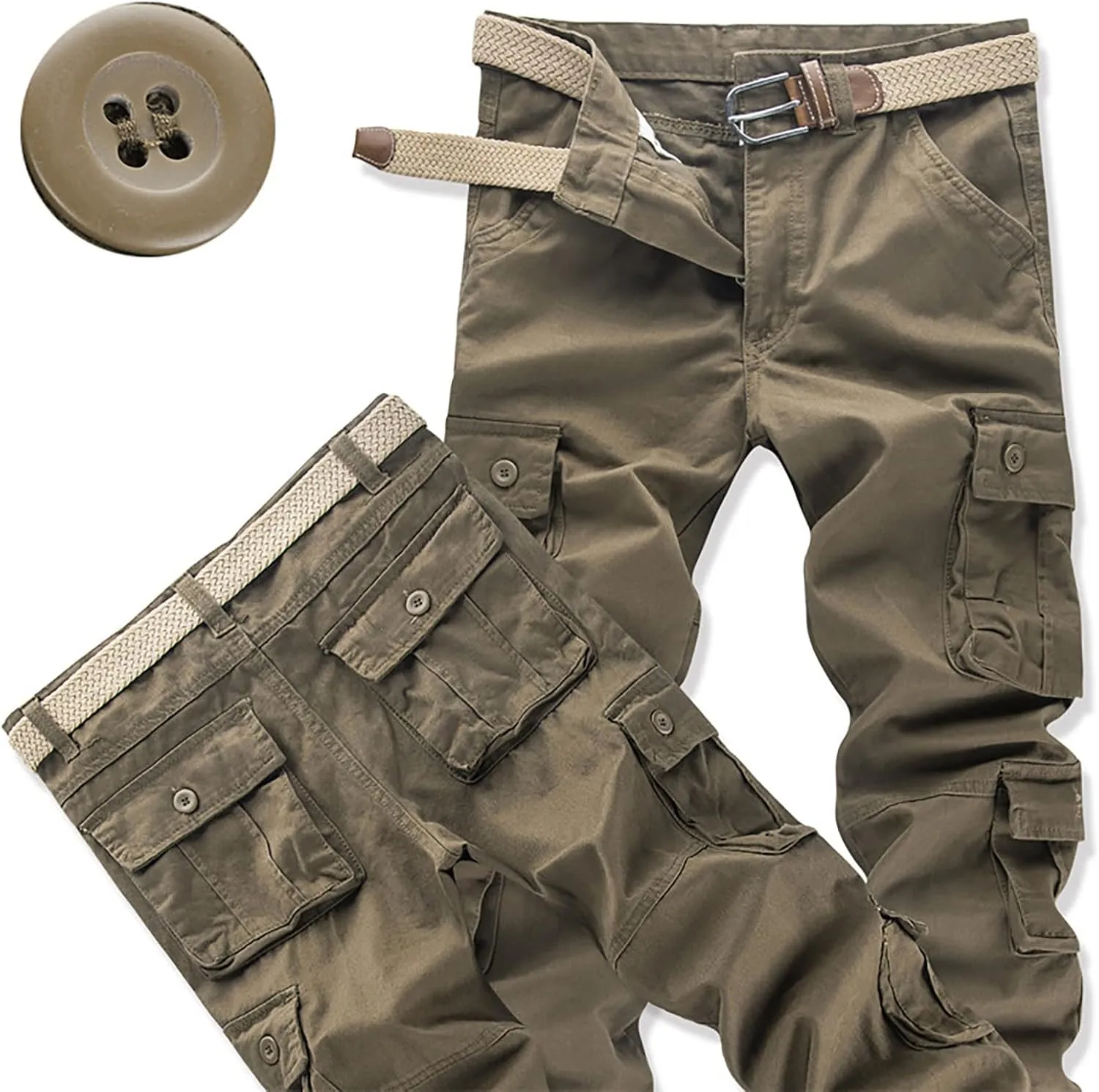 Men Cargo Pants Baggy Outdoor Waterproof Hiking Work Pants Stretch Multi Pockets Lightweight Classic Tactical Pants