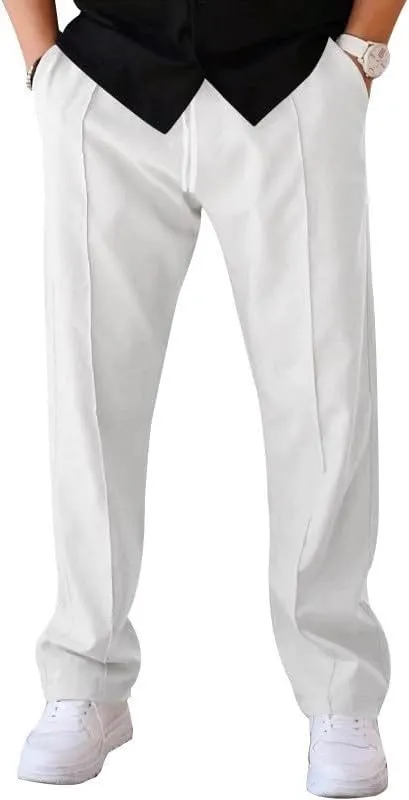 Men Cargo Pants Baggy Stretch Drawstring Elastic Waist Workout Heavyweight Fleece Jogger Sweatpant Sport Trousers