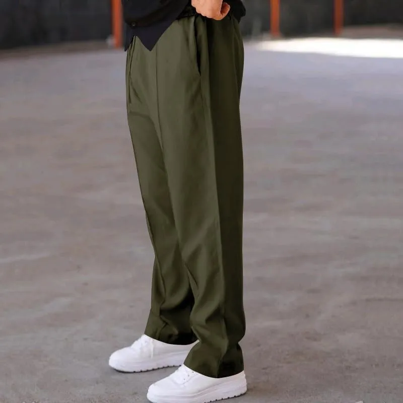 Men Cargo Pants Baggy Stretch Drawstring Elastic Waist Workout Heavyweight Fleece Jogger Sweatpant Sport Trousers
