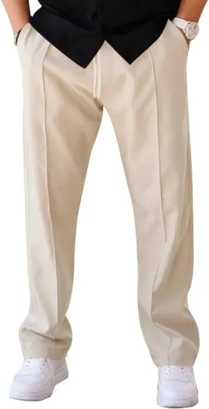Men Cargo Pants Baggy Stretch Drawstring Elastic Waist Workout Heavyweight Fleece Jogger Sweatpant Sport Trousers