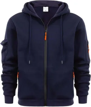 Men Hoodies Lightweight Gym Jackets with Pockets Full Zip Long Sleeve Sweatshirt Sports Hooded Pullover Outerwear