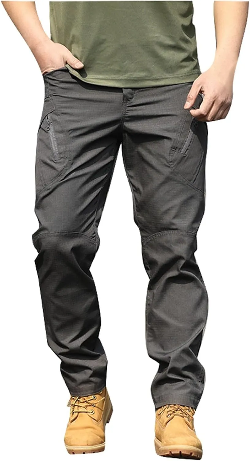 Men Outdoor Cargo Pant Lightweight Hiking Cargo Work Pants Water Resistant Travel Climbing Outdoor Stretch Pants