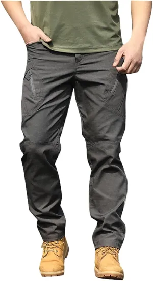 Men Outdoor Cargo Pant Lightweight Hiking Cargo Work Pants Water Resistant Travel Climbing Outdoor Stretch Pants