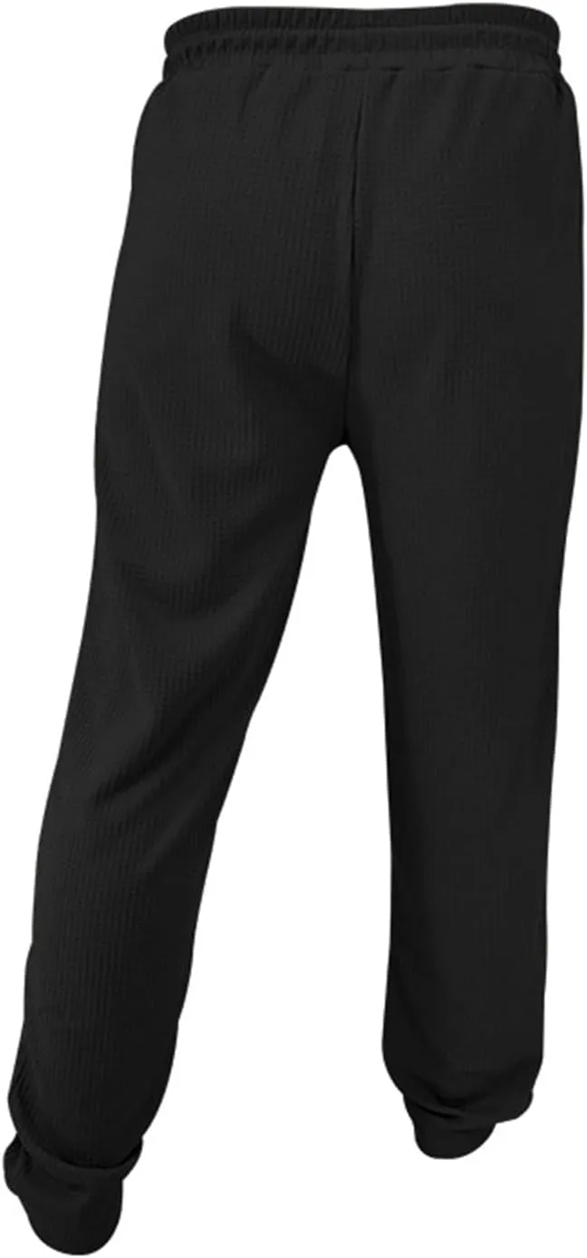 Mens Baggy Sweatpants Lounge Waffle Knitted Elastic Waist Joggers Pants Workout Gym Running Trousers with Pockets