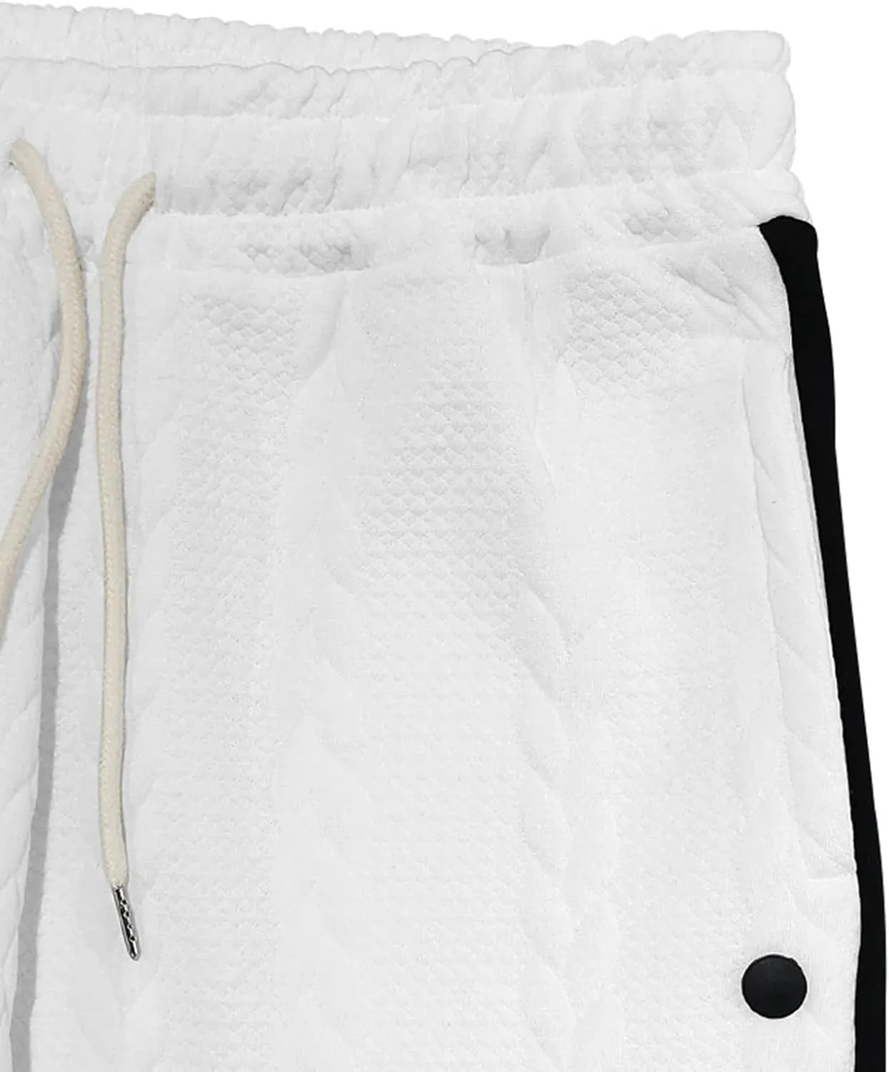 Mens Basketball Pants High Split Snap Button Post Surgery Sweatpants Open Bottom Breakaway Sweatpants with Pockets