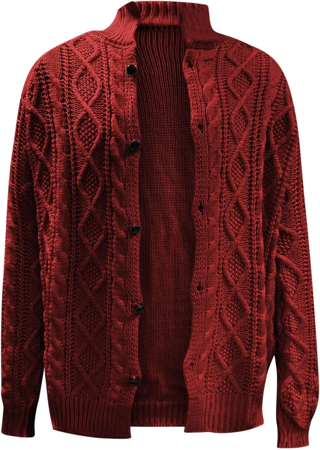 Men's Cardigan Sweaters Cable Knit Sweater Button Down Sweater Open Front Cardigan Plus Size Long Sleeve Sweaters