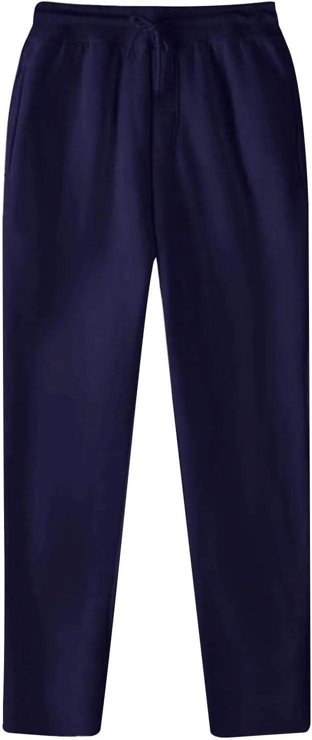 Mens Cargo Pants Loose Waist Relaxed Fit Outdoor Elastic Bottom Pants Athletic Drawstring Pockets Joggers Trousers