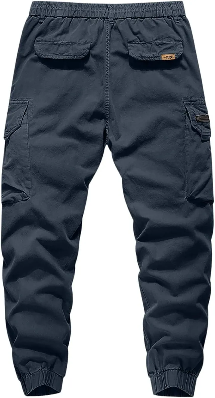 Men's Cargo Pants Relaxed Fit Sport Pants Jogger Sweatpants Drawstring Outdoor Trousers with Pockets