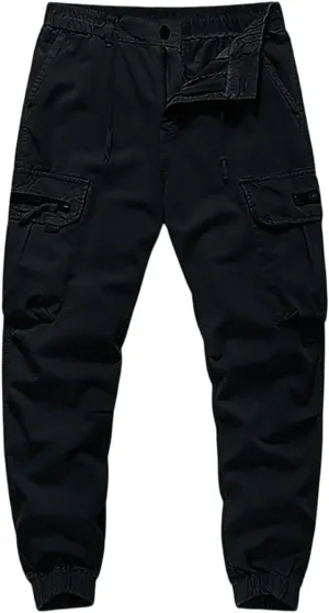 Men's Cargo Pants Relaxed Fit Sport Pants Jogger Sweatpants Drawstring Outdoor Trousers with Pockets